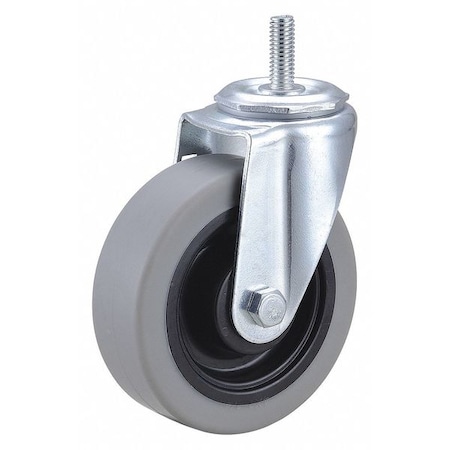 Zoro Select Swivel Stem Caster, TPR, 4 in., 300 lb. 32J867
