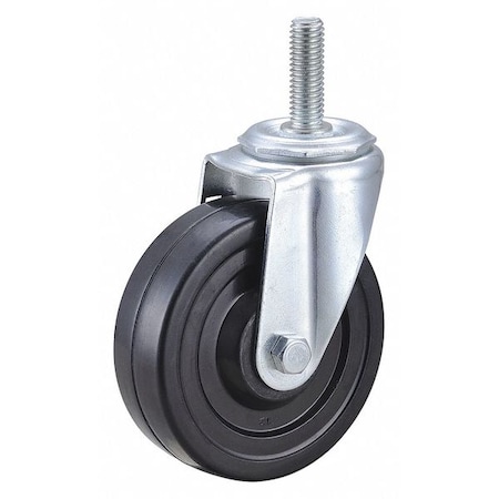 Zoro Select Swivel Stem Caster, Rubber, 4 in., 170 lb. DCRR04052S-S30