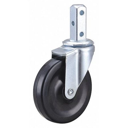 Zoro Select Swivel Stem Caster, Rubber, 4 in., 140 lb. F1RN04041S001