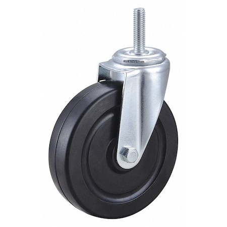 Zoro Select Swivel Stem Caster, Rubber, 5 in., 200 lb. DCRR05052S-S13