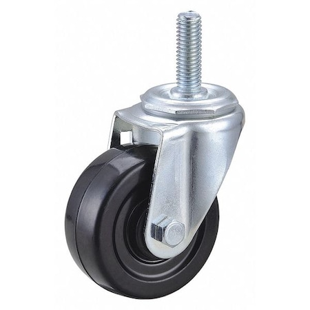 Zoro Select Swivel Stem Caster, Rubber, 3 in., 150 lb. DCRR03052S-S30