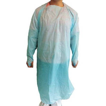 Condor Gown, Polyethylene, Welded, 17 3/4 in, Blue, Universal, 15 PK 32KF55