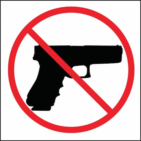 Zing Kansas Concealed Carry Sign, 8 in Height, 8 in Width, Plastic, Rectangle, No Text 1802