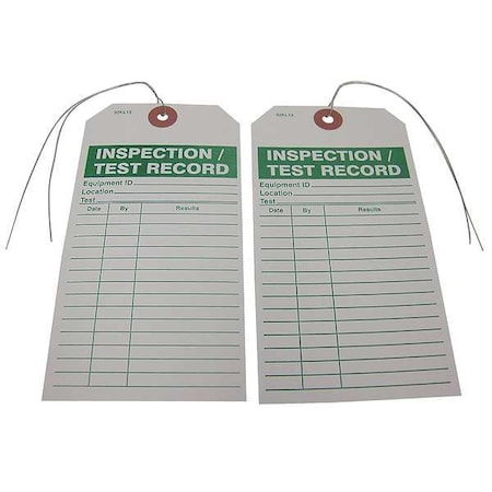 Badger Tag & Label Tag, Inspection, Paper, 5 3/4 in H x 2 7/8 in W, White, Rectangle, 25 PK 120