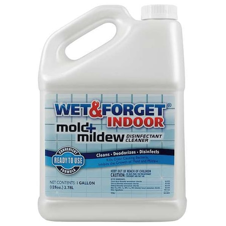 Wet & Forget Indoor Mold and Mildew Disinfectant, 1 gal. Jug, Unscented, Clear 802128
