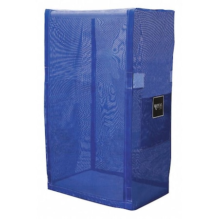 Royal Basket Trucks PVC Cart Cover, 32 In. 3 Shelf, Blue Mesh G32-BBX-L3N