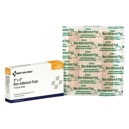 First Aid Only Non-Stick Pad with Adhesive Edges, 4 Pe A235