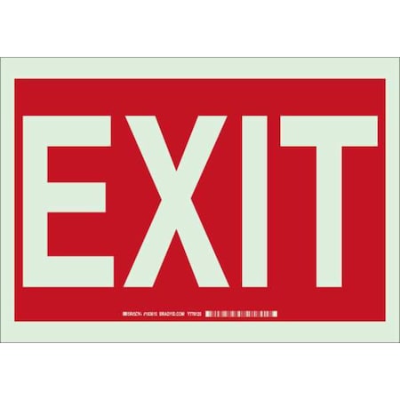 Brady Exit Sign, Plastic, 14" W, 10" H, Exit, Red, White 103615