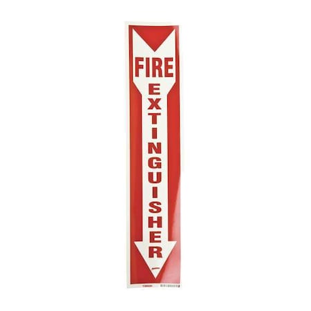 Brady Fire Extinguisher Sign, 18 in Height, 4 in Width, Polyester, Rectangle, English SV184G