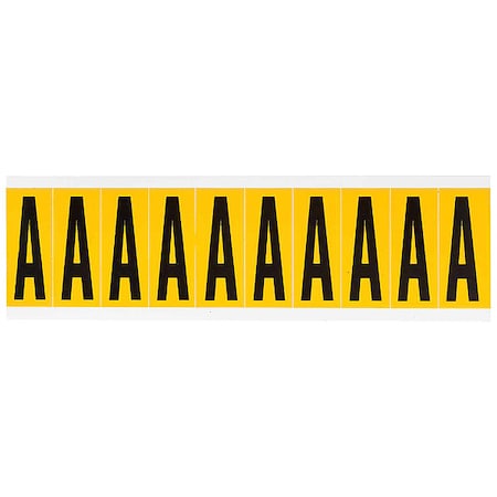 Brady Letter Label, A, 2-1/4in.Hx7/8in.W, Vinyl 1534-A