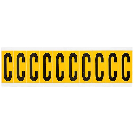 Brady Letter Label, C, 2-1/4in.Hx7/8in.W 1534-C
