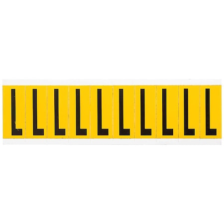Brady Letter Label, L, 2-1/4in.Hx7/8in.W, Vinyl 1534-L