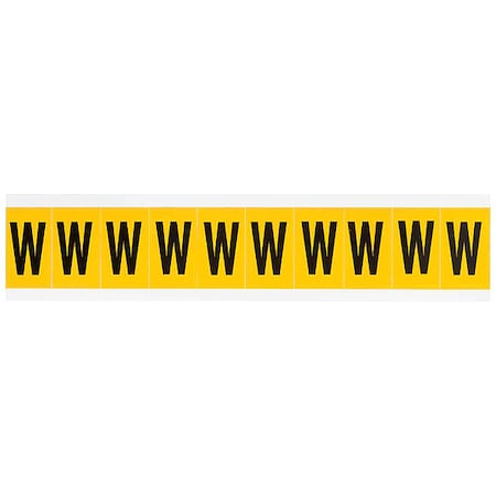 Brady Letter Label, W, 1-1/2in.Hx7/8in.W 1530-W