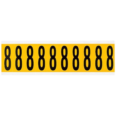 Brady Number Label, 8, 2-1/4in.Hx7/8in.W, Vinyl 1534-8