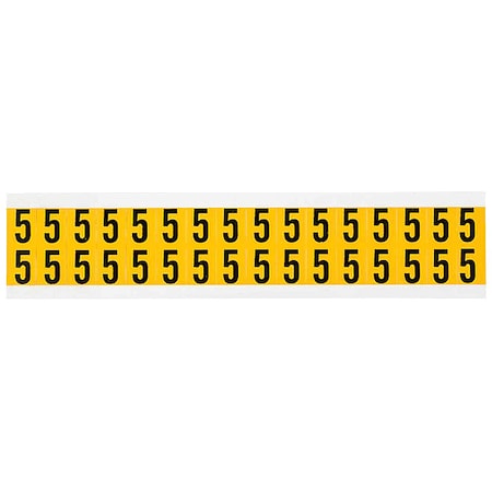 Brady Number Label, 5, 3/4in.Hx9/16in.W, Vinyl 1520-5