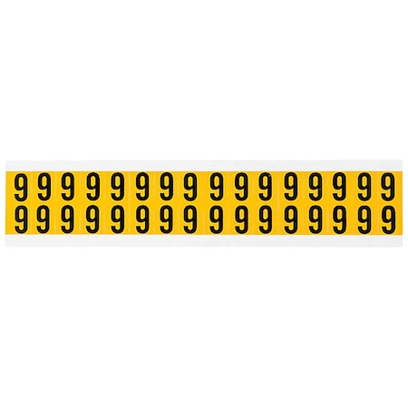 Brady Number Label, 6, 3/4in.Hx9/16in.W, Vinyl 1520-6