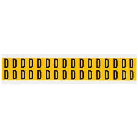 Brady Letter Label, D, 3/4in.Hx9/16in.W, Vinyl 1520-D