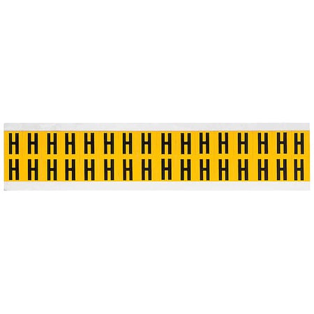 Brady Letter Label, H, 3/4in.Hx9/16in.W, Vinyl 1520-H