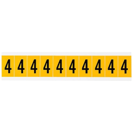 Brady Number Label, 4, 1-1/2in.Hx7/8in.W, Vinyl 1530-4