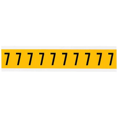 Brady Number Label, 7, 1-1/2in.Hx7/8in.W, Vinyl 1530-7 | Zoro