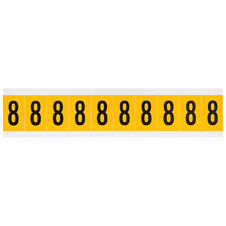 Brady Number Label, 8, 1-1/2in.Hx7/8in.W, Vinyl 1530-8