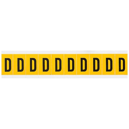 Brady Letter Label, D, 1-1/2in.Hx7/8in.W 1530-D