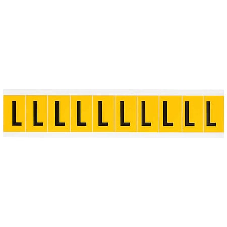 Brady Letter Label, L, 1-1/2in.Hx7/8in.W, Vinyl 1530-L