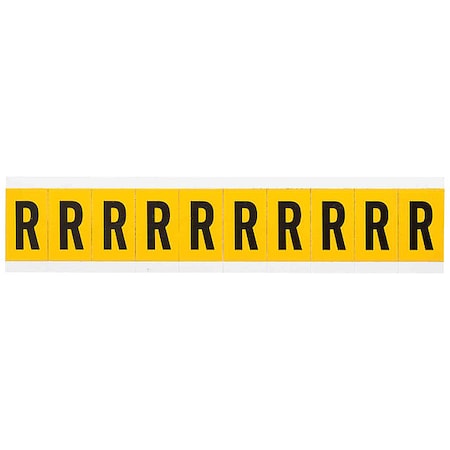 Brady Letter Label, R, 1-1/2in.Hx7/8in.W 1530-R