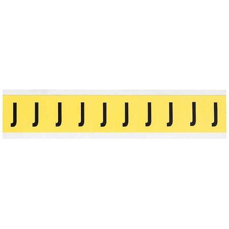 Brady Letter Label, J, 8inW, Black/Yellow, Vinyl 3430-J