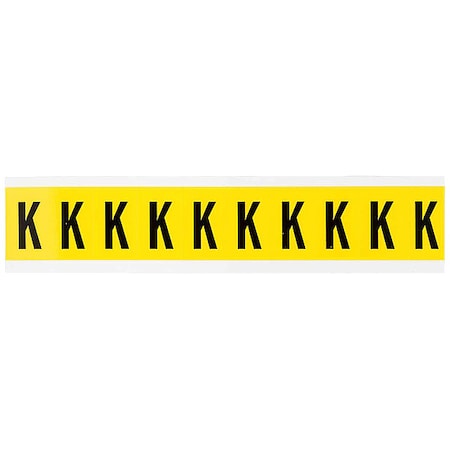 Brady Letter Label, K, 1-1/2in.Hx7/8in.W 3430-K