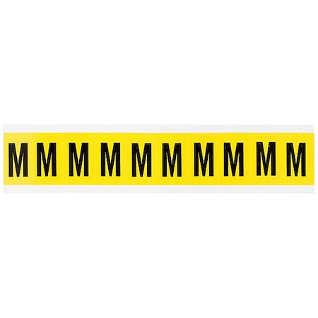 Brady Letter Label, M, 1-1/2in.Hx7/8in.W, Vinyl 3430-M