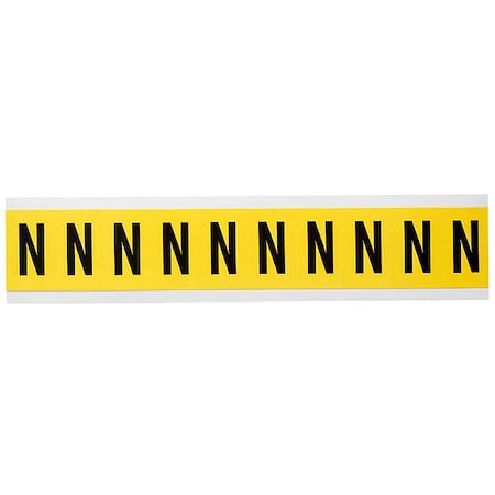 Brady Letter Label, N, 1-1/2in.Hx7/8in.W 3430-N