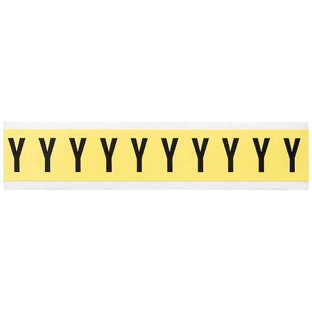 Brady Letter Label, Y, 1-1/2in.Hx7/8in.W, Vinyl 3430-Y