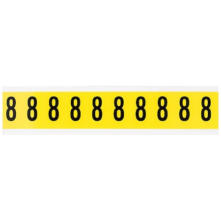 Brady Number Label, 8, 1-1/2in.Hx7/8in.W 3430-8