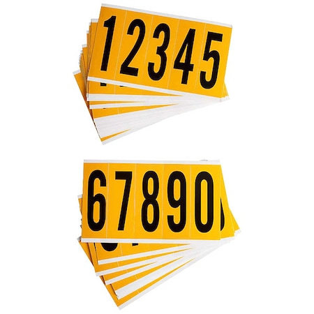 Brady NumberLabelSet, Vinyl, 5inH, 1-3/4inW 1560-# KIT