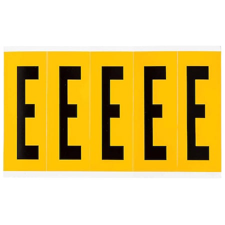 Brady Letter Label, E, 5in.Hx1-3/4in.W, Vinyl 1560-E