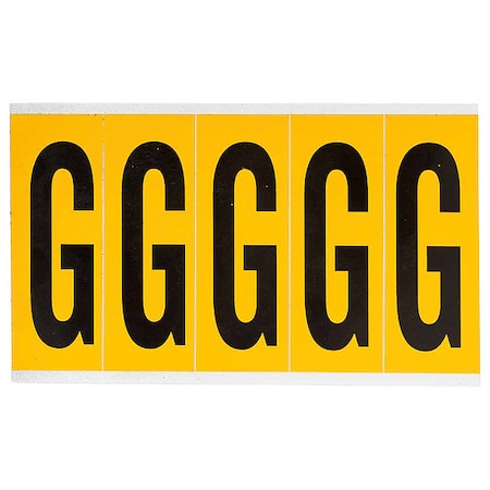 Brady Letter Label, G, 5inHx1-3/4inW, No. Cards 1 1560-G