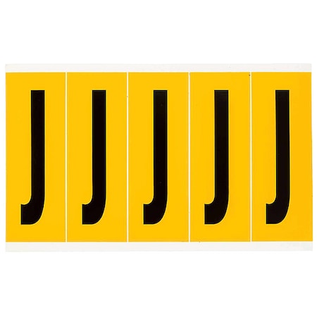 Brady Letter Label, J, 5inHx1-3/4inW, No. Cards 1 1560-J