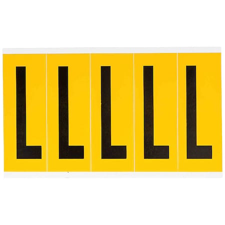 Brady Letter Label, L, 5in.Hx1-3/4in.W, Vinyl 1560-L