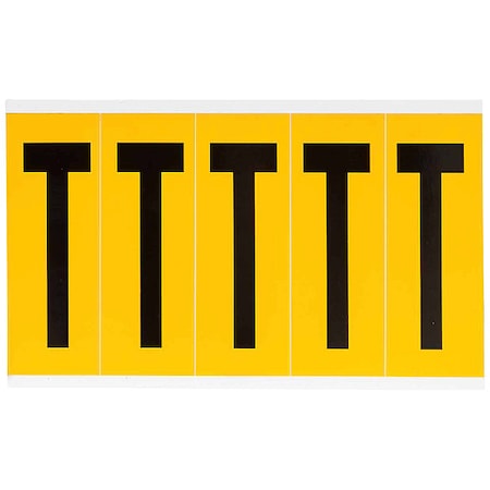Brady Letter Label, T, 5inHx1-3/4inW, No. Cards 1 1560-T