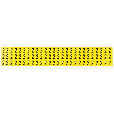 Brady Number Label, 2, 1/2in.Hx11/32in.W, Vinyl 3410-2