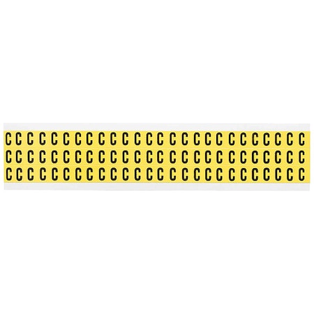 Brady Letter Label, C, 1/2in.Hx11/32in.W, Vinyl 3410-C