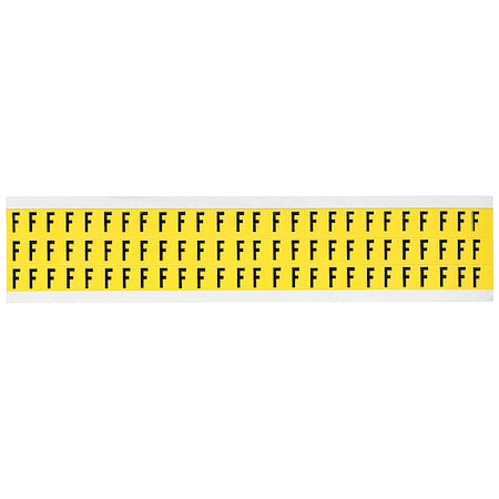 Brady Letter Label, F, 1/2in.Hx11/32in.W, Vinyl 3410-F