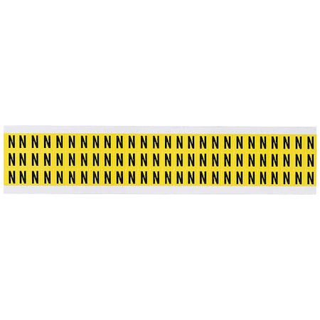 Brady Letter Label, N, 1/2in.Hx11/32in.W, Vinyl 3410-N