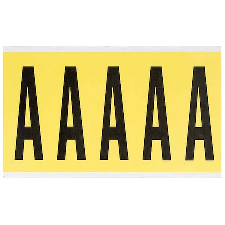 Brady Letter Label, A, 5in.Hx1-3/4in.W, Vinyl 3460-A