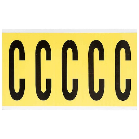 Brady Letter Label, C, 5inHx1-3/4inW, No. Cards 1 3460-C