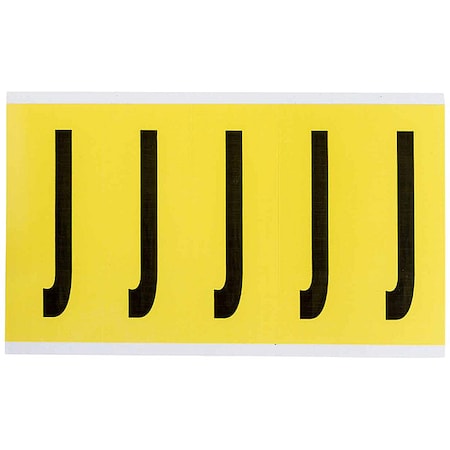 Brady Letter Label, J, 5in.Hx1-3/4in.W, Vinyl 3460-J