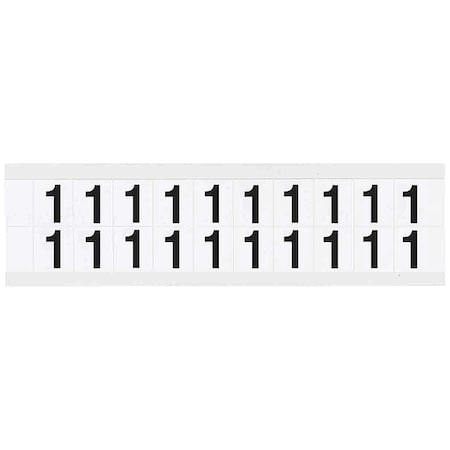 Brady Number Label, 1, 3/4in.Hx21/32in.W, Vinyl 9712-1