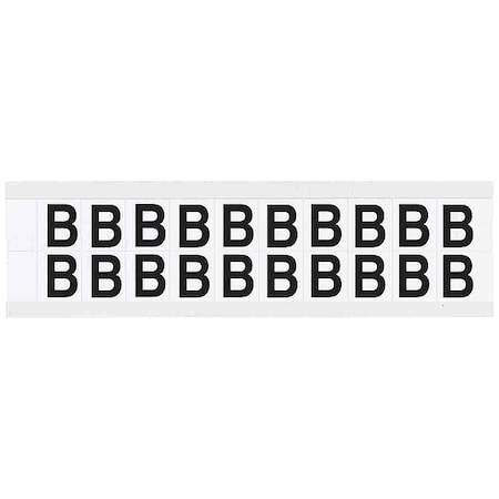 Brady Letter Label, B, 3/4in.Hx21/32in.W, Vinyl 9712-B