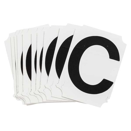Brady Letter Label, C, 2-3/4inHx2inW, Vinyl, PK10 8210-C
